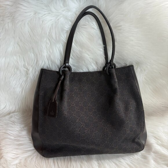 Gucci Monogram Tote Bag Dark Brown - Picture 2 of 13